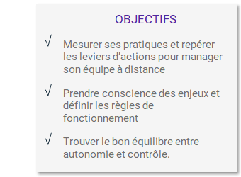 Objectifs formation Manager à distance