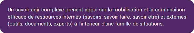 plan de compétences - définition de Jacques Tardif